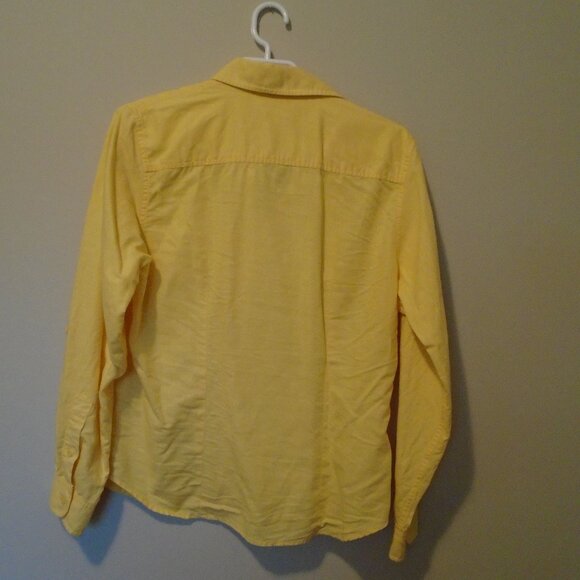 JONES NEW YORK SPORT WOMANS SHIRT SIZE L LINEN/COTTEN BLEND YELLOW - Picture 2 of 3